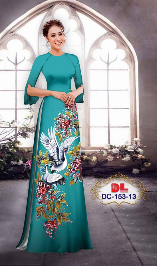 Vải Áo Dài Chim Hạc AD DC153 4